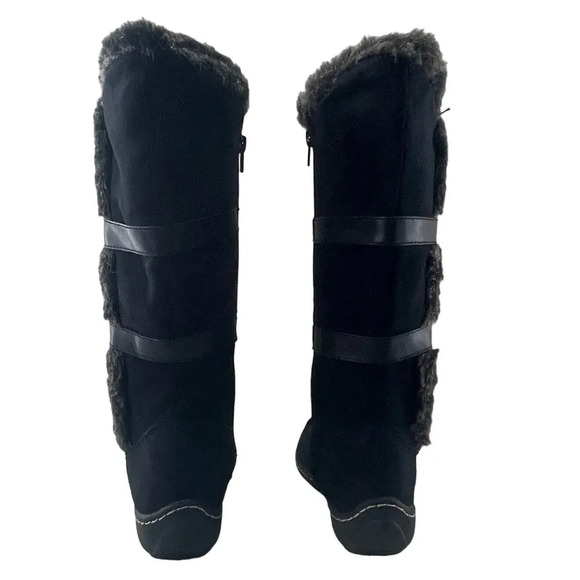 Airwalk Tall Side Zip Fuzzy Knee High Winter Boots Black Faux Suede Women 7 - Picture 5 of 9